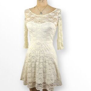 Y2K Romantic Lace Dress Sweetheart Neckline Ethereal Dainty Size S